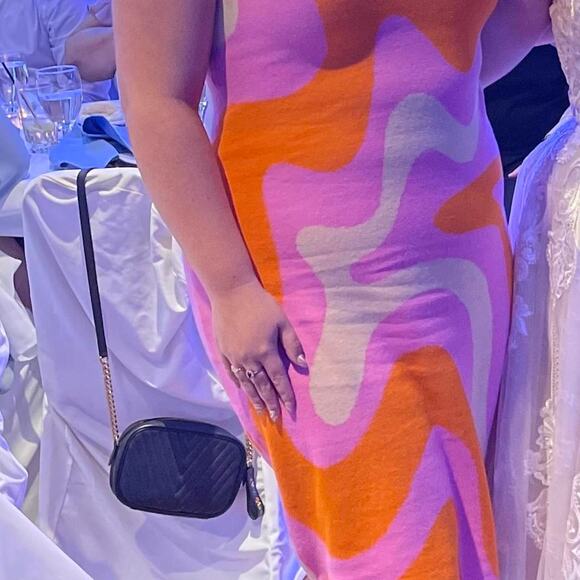 Wild Fable Target Orange and Pink Sweater Knit Midi Dress size L - Picture 4 of 4